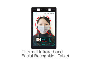 Termometer Inframerah Pengenalan Wajah Termal Jaringan Tablet Kamera Layar LCD 8 Inch