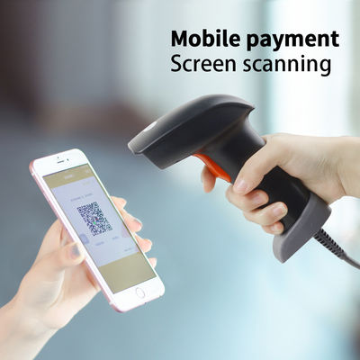Pemindai Kode Batang Genggam 1D 2D Berkabel Pembaca Kode Qr USB Portabel
